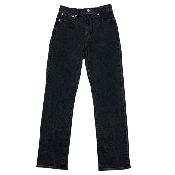 Madewell The 90s Straight Jeans 25 Belmere Wash Charcoal High Rise Zip Fly Retro - Picture 1 of 13